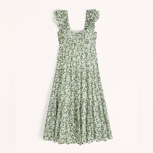 Abercrombie Ruffle Flutter Sleeve Maxi Dress